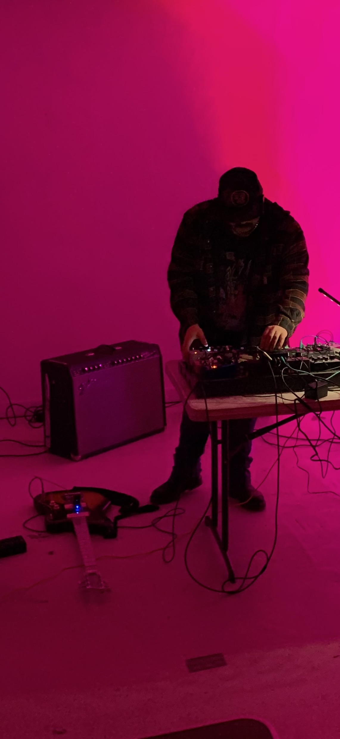 Went Missing performance with pink background